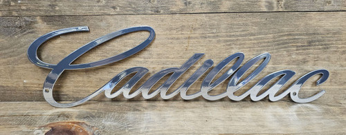 Cadillac Script Chrome Steel Sign