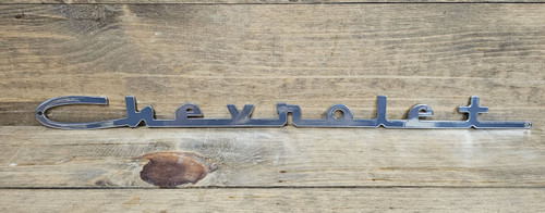 Chevrolet Script Chrome Steel Sign