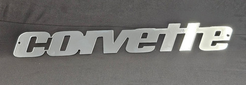 Chevy Corvette Script Bold Chrome Steel Sign Chevy Corvette Script Bold Chrome Steel Sign