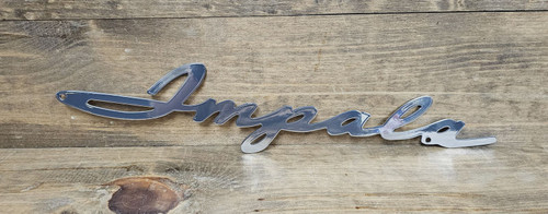 Chevy Impala Script Chrome Steel Sign Chevy Impala Script Chrome Steel Sign