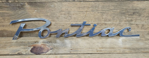 Pontiac Script Chrome Steel Sign Pontiac Script Chrome Steel Sign