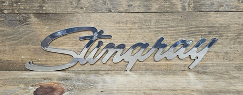 Chevy Stingray Script Chrome Steel Sign Chevy Stingray Script Chrome Steel Sign
