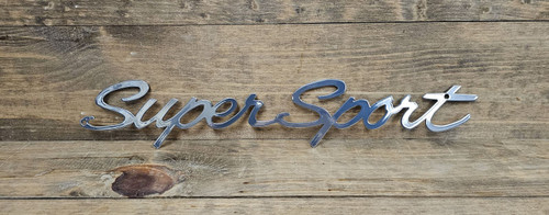 Chevy SuperSport Script Chrome Steel Sign Chevy SuperSport Script Chrome Steel Sign
