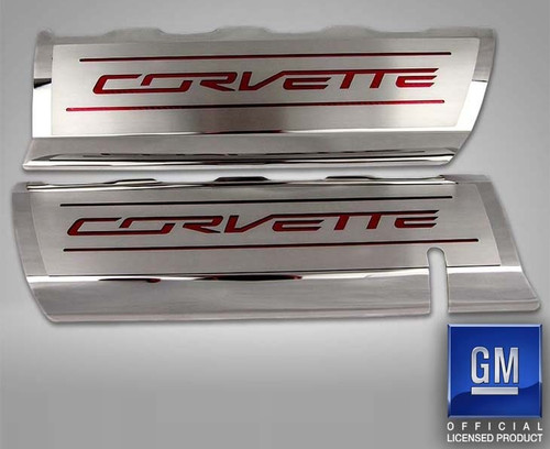 2014-2019 C7/Z51 Corvette - Corvette Style Fuel Rail Covers Factory Overlay 2PC | Stainless Steel, Choose Color