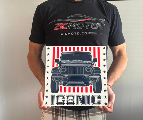 Jeep Iconic with Stars Garage Steel Sign