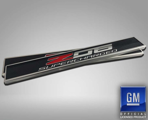 2014-2019 C7 Corvette - Z06 Supercharged Replacement Door Sills 2pc - Carbon Fiber with Stainless Trim