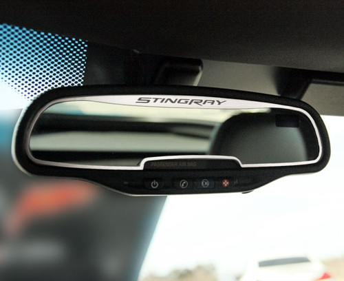 2014-2019 C7 CORVETTE - REAR VIEW MIRROR TRIM W/ETCHED STINGRAY