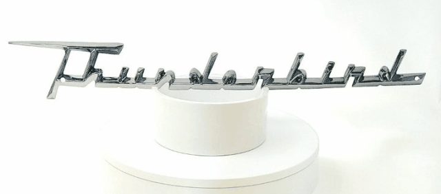 thumbnail image 2 of ZIC Motorsports 1957 Ford Thunderbird Emblem Sign – 30x6 Heavy Duty Steel, High Gloss, Reproduction 2 of 4