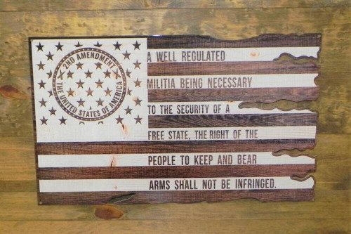 2ND Amendment USA Flag Steel Sign