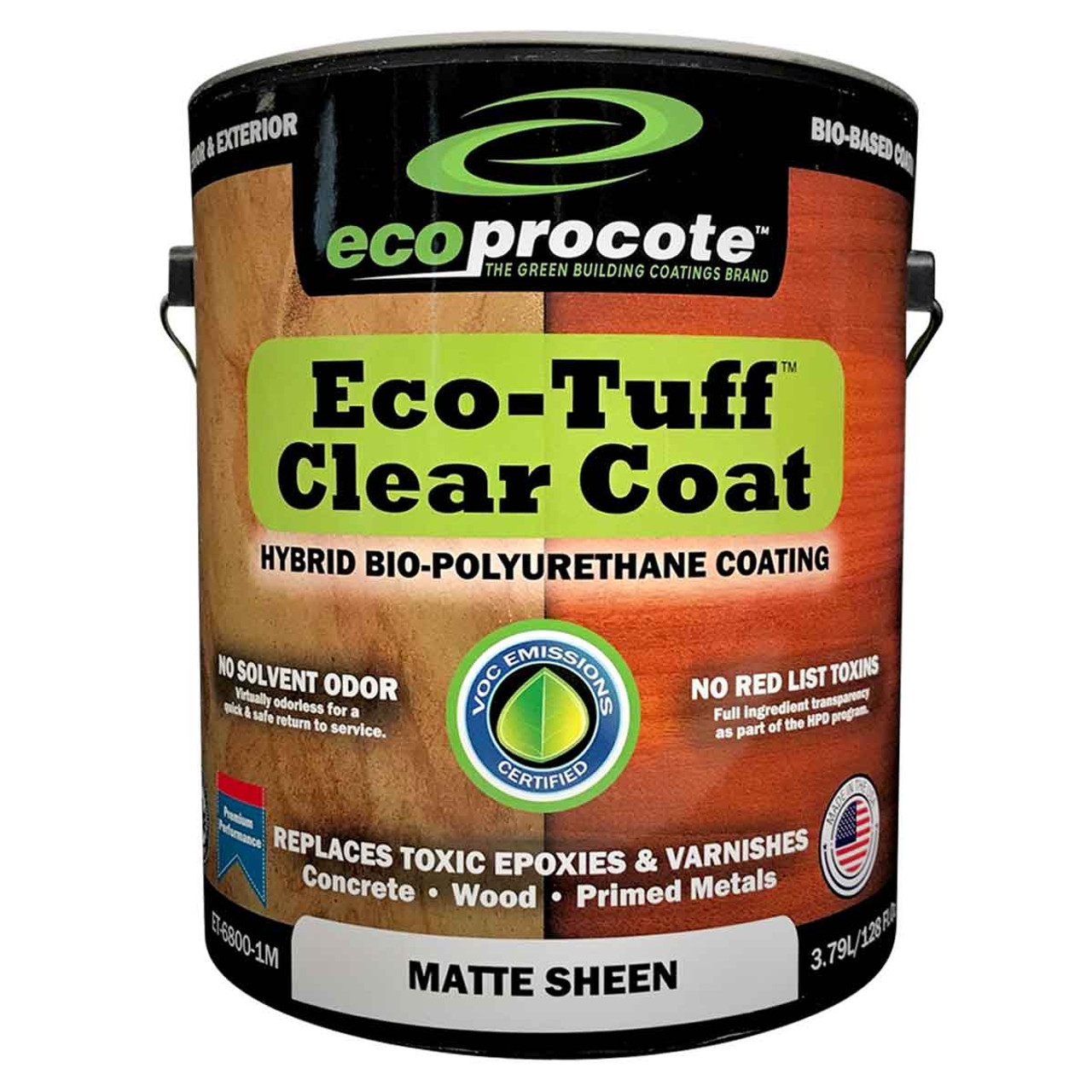 Eco-Tuff Polyurethane Clear Coating, Matte, 1 Gal - Eco Safety Products