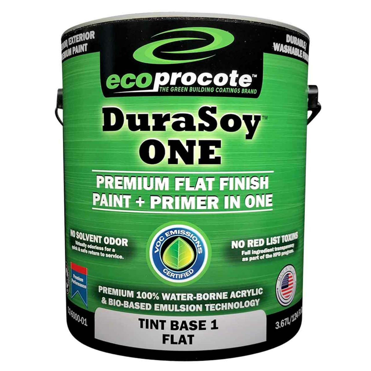 DuraSoy ONE Paint+Primer, Flat, PreTint, 1 Gal - Eco Safety Products