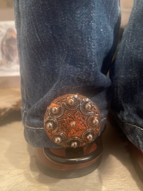 1 pair Hem Hikers with 1.5 inch Rodeo Drive Copper Dots Conchos