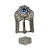 Antique Silver Light Sapphire and Lilac European Crystal Buckle Keeper Set