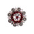 Ruby and AB  Antique Silver 2" European Crystal Concho