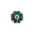 Teal and AB Antique Silver 1.25" European Crystal Concho