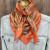 35X35" Orange and Gold Floral Wild Rag / Scarf 