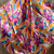 35X35" Purple and Orange Floral Pattern Wild Rag / Scarf 