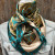 35X35" Teal and Cream Giant Paisley Wild Rag / Scarf 