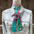 Turquoise and Pink Western Skinny Mini Wild Rag Scarf / Cowgirl Necktie 319