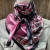 35X35" Pink and Black Wild Rag / Scarf 
