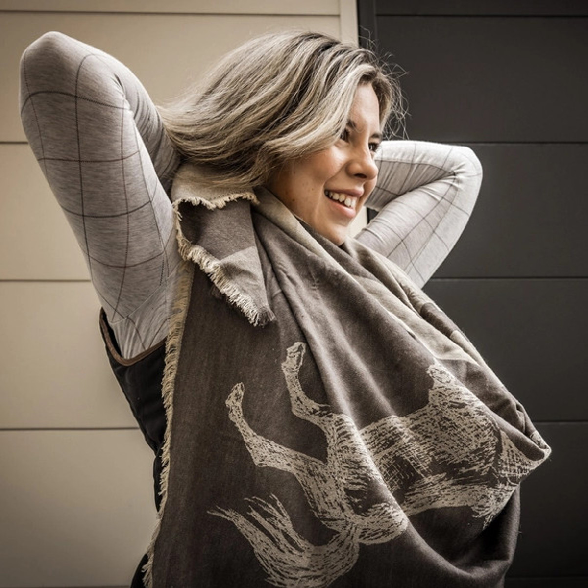 Oakbark & Chrome Blanket Scarf