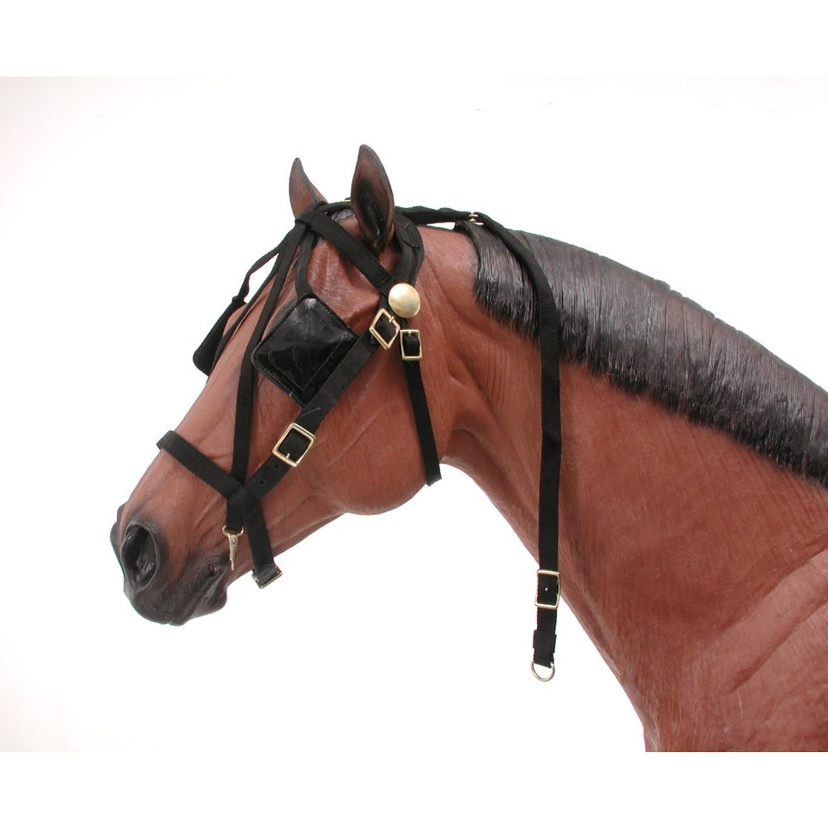 DUNLOP - One horse Tough1 Nylon Horse Harness with Blinders and Full Breeching