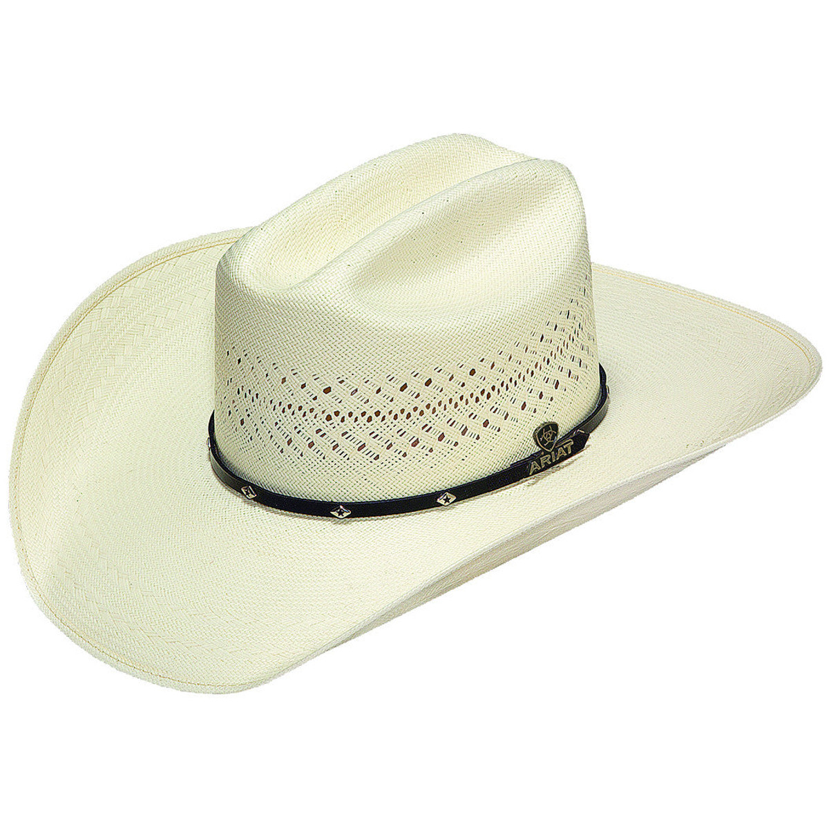 Ariat 20X Shantung Straw Diamond Concho Cowboy Hat Ariat 20X Shantung Straw Diamond Concho Cowboy Hat