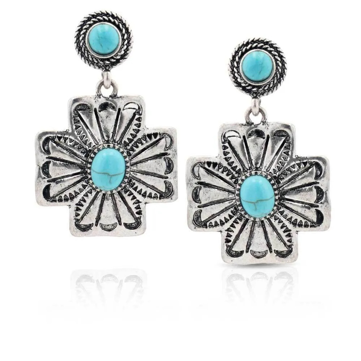 Montana Silversmiths Petaled Turquoise Attitude Earrings Montana Silversmiths Petaled Turquoise Attitude Earrings