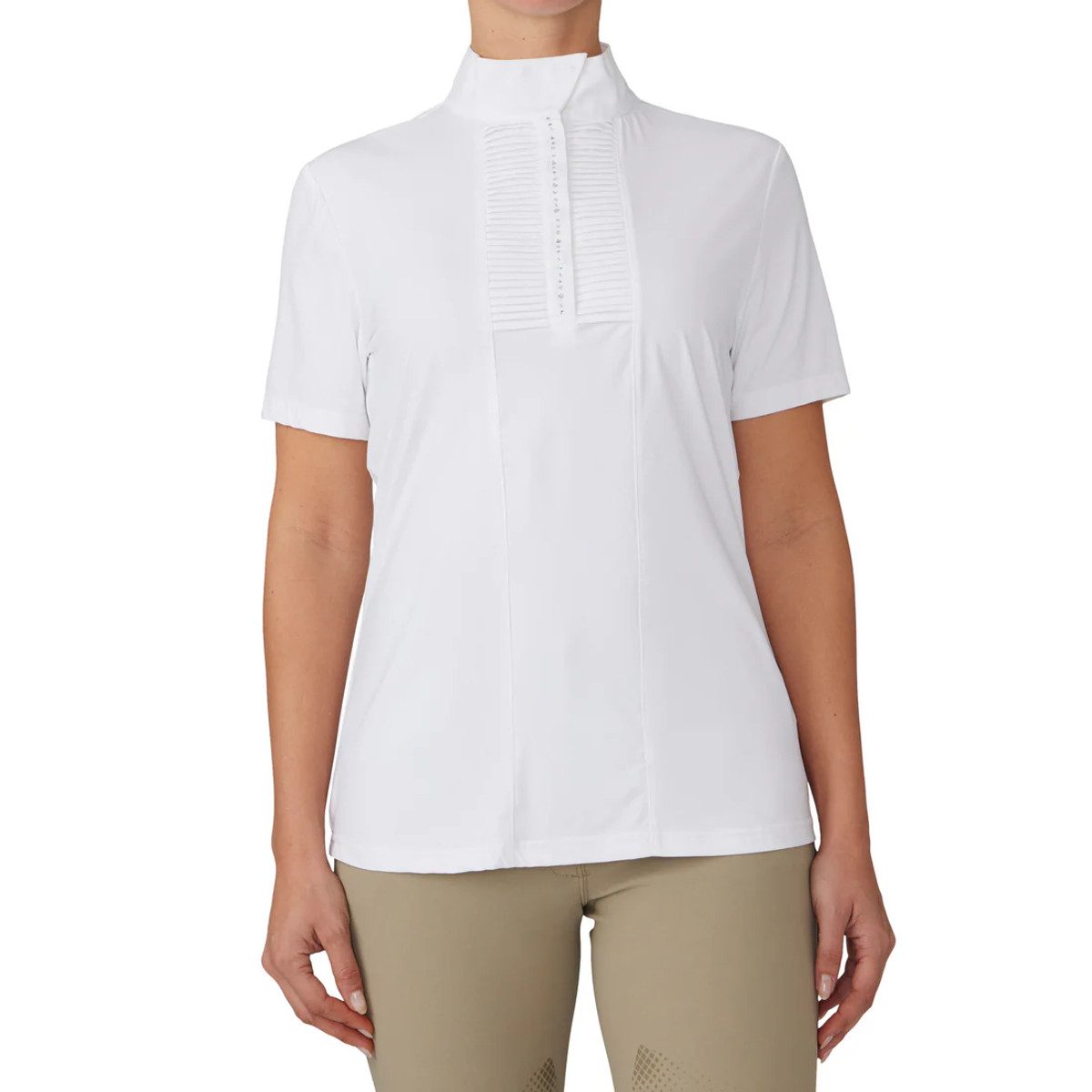 Ovation Women's Elegance Grace Short Sleeve Show Shirt - White Ovation Women's Elegance Grace Short Sleeve Show Shirt - White