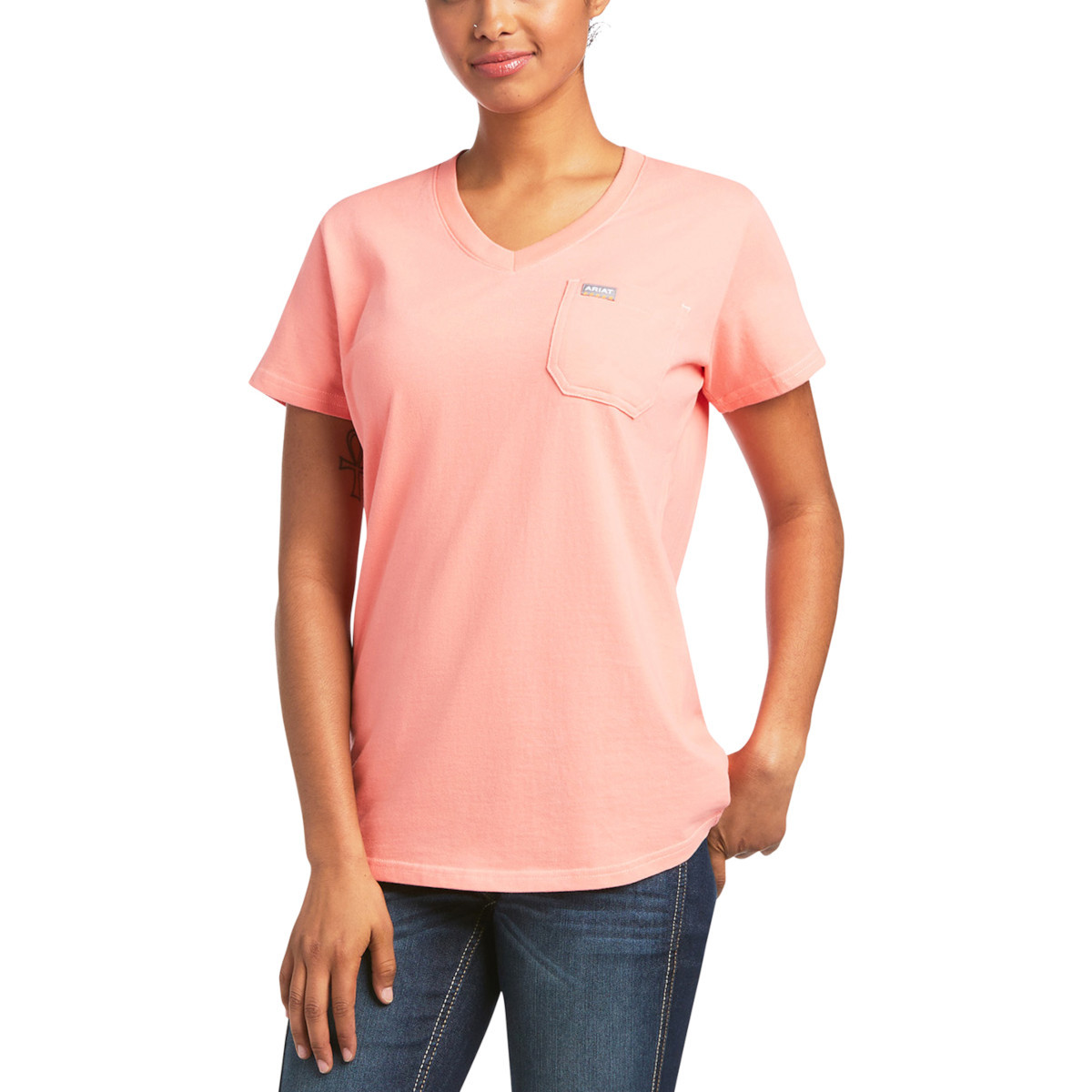 Ariat Women's Rebar Cotton Strong V-Neck T-Shirt Ariat Women's Rebar Cotton Strong V-Neck T-Shirt