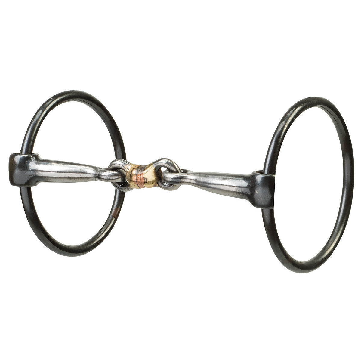 Weaver 5" Sweet Iron Dogbone Mouth with Copper Inlay Ring Snaffle Bit
