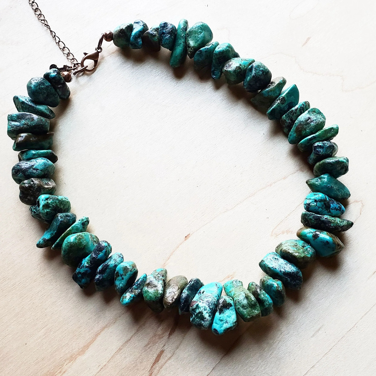 Women's Chunky Natural Turquoise Collar Length Necklace