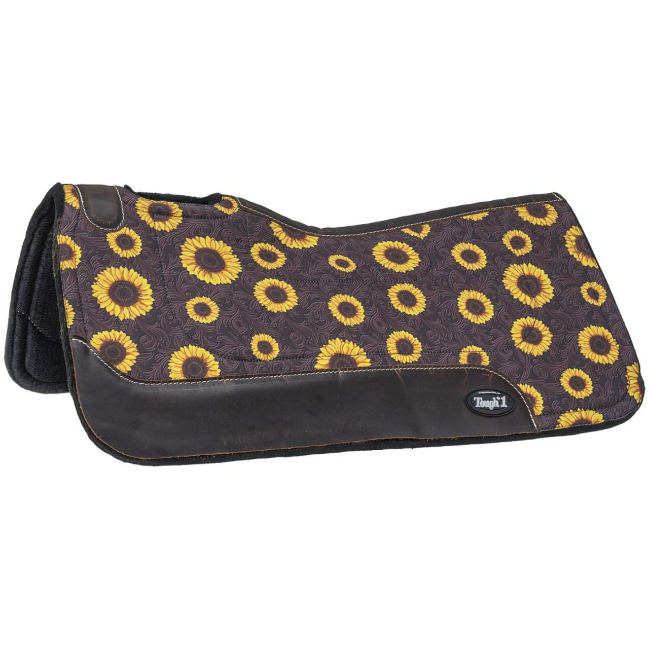 Tough1 Sunflower Print Felt Saddle Pad - 28 x 28 - Millbrook Tack