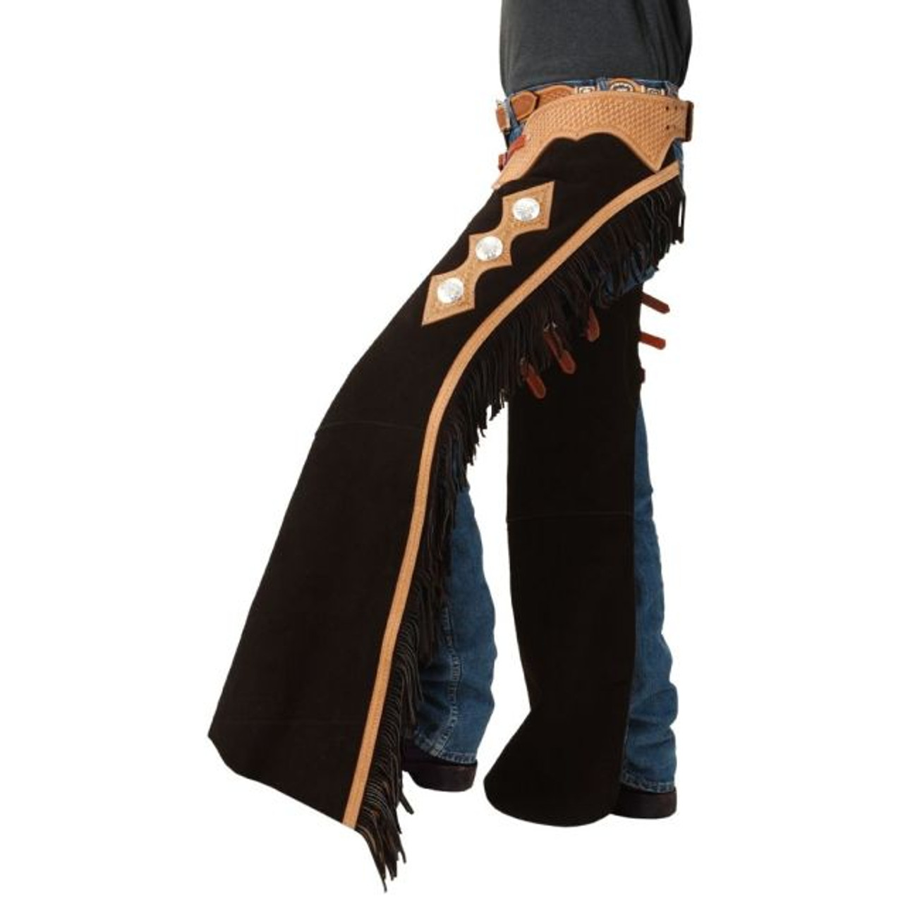 Tough-1 Suede Leather Cutting Chaps - Millbrook Tack