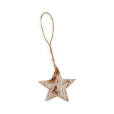 Myra Christmas Star Brown Hair-On Hide Ornament Set