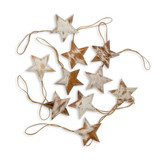 Myra Christmas Star Brown Hair-On Hide Ornament Set