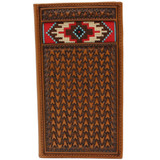 Ariat Men's Southwest Embroidered Inlay Leather Rodeo Wallet