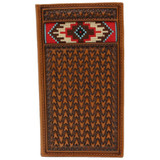 Ariat Men's Southwest Embroidered Inlay Leather Rodeo Wallet