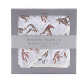 Newcastle Classics Wild Horses Hooded Towel and Washcloth Set