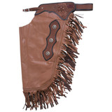 Tough-1 Premium Leather Chinks with Basketweave Filigree