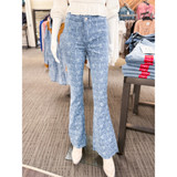 Rock & Roll Cowgirl Women's Reversible Western Desert Extra Stretch Button Flare Jeans
