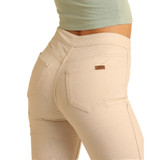 Rock & Roll Cowgirl Women's Horseshoe Floral and Beige Reversible Flare Jeans
