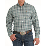 Cinch Men's Green Plaid Long Sleeve Western Shirt