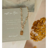 Women's Rest in Him Mini Christian Tag Necklace
