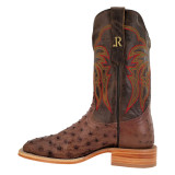 R. Watson Men's Full Quill Ostrich Wide Square Toe Exotic Cowboy Boots