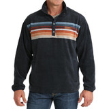 Cinch Men's Navy Multicolored Stripe Pullover Fleece