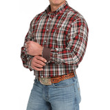 Cinch Men's Plaid Long Sleeve Western Shirt - Red