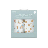 Swaddle Baby Blanket Set - Howdy Partner Blue