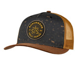 STS Rubber Round Ranchwear Patch Snapback Cap - Black Bull Pattern