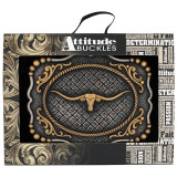 Montana Silversmiths Framed Longhorn Attitude Belt Buckle